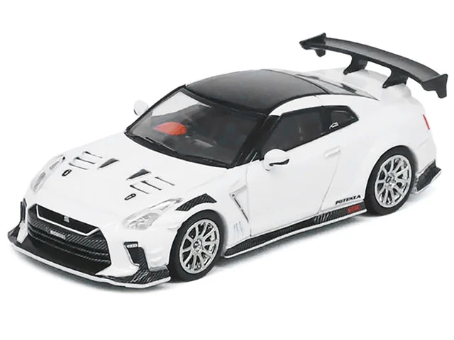 Nissan GT-R (R35) "Top Secret" RHD (Right Hand Drive) White with Black Top "Tokyo Auto Salon 2021" 1/64 Diecast Model Car by Inno Models
