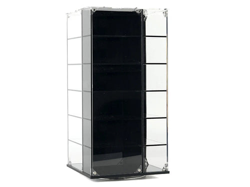 Acrylitower Showcase 24 Car Display Desktop Spinner with Cover Black "Mijo Exclusives" for 1/64 Scale Models